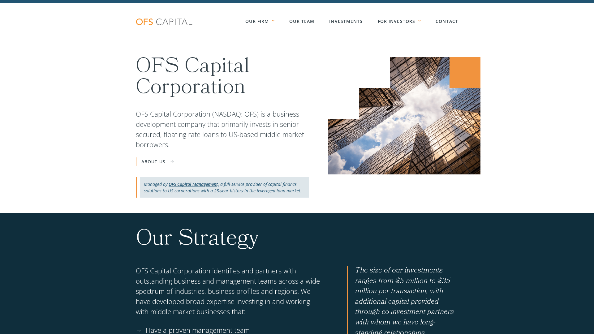 OFS Capital Corporation homepage