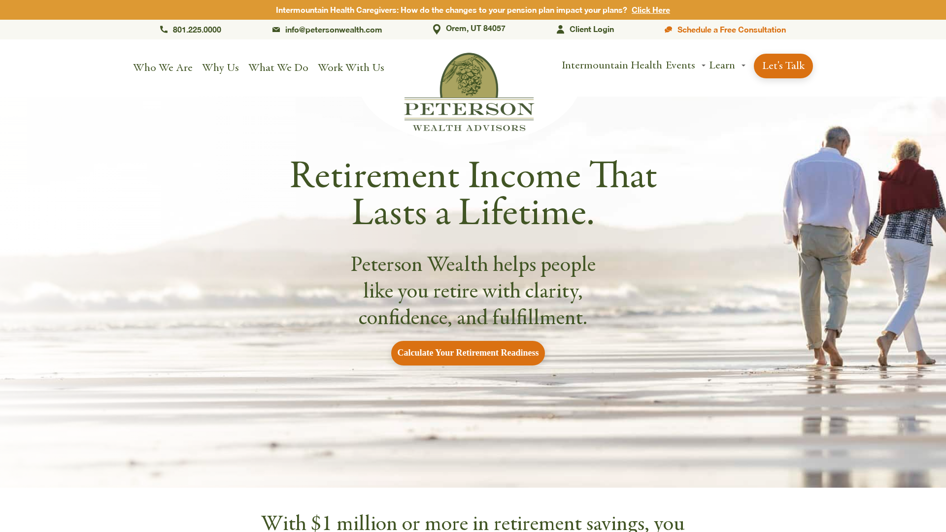 Peterson Wealth Advisors homepage